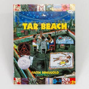 A photo of a soft cover book by Faith Ringgold titled 
