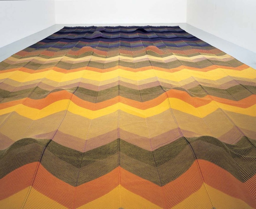 An installation view of Mike Kelley’s piece titled “The Riddle of the Spinx”