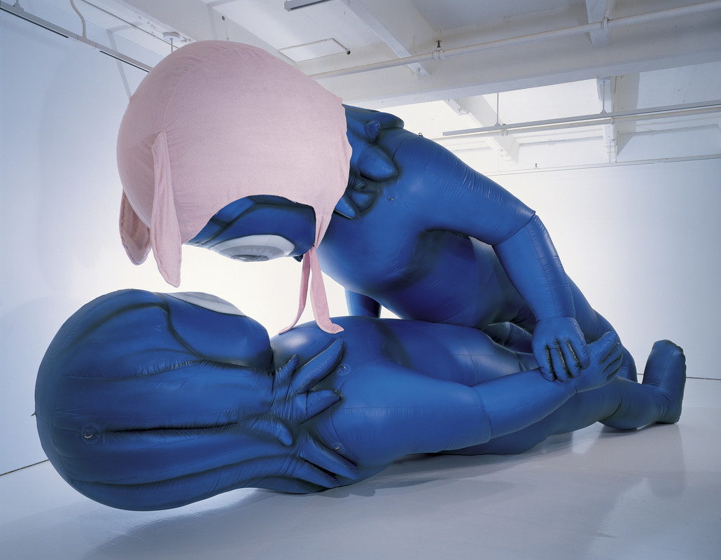 A detail view of two of Tristin Lowe’s sculptures titled “Alice”