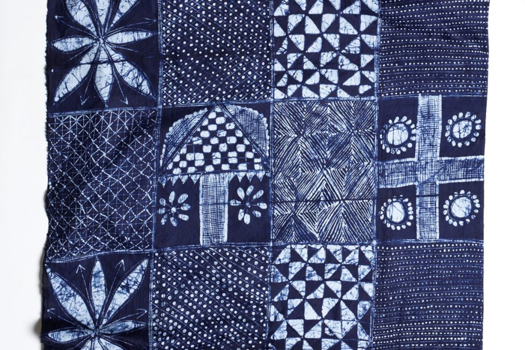 Batik with indigo textile design by Gasali Adeyemo, 2019