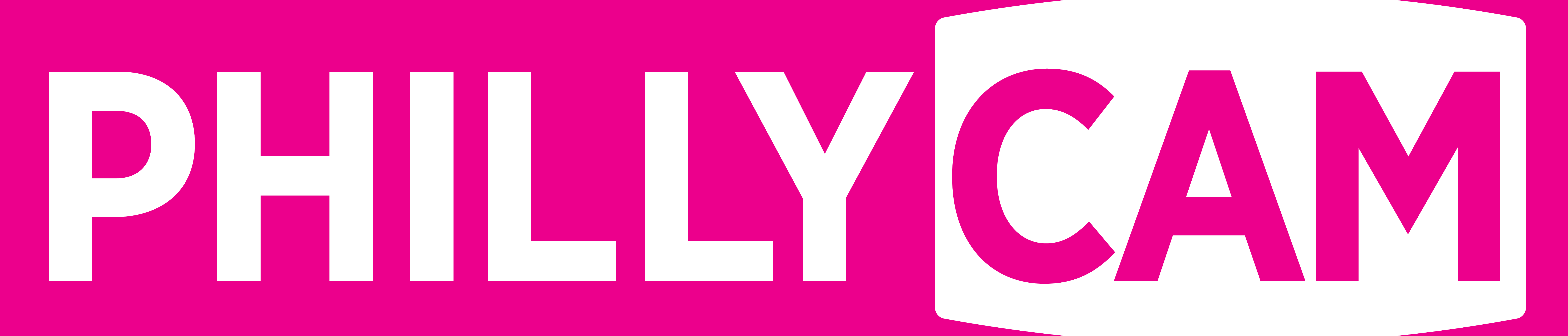 PhillyCAM logo with magenta and white